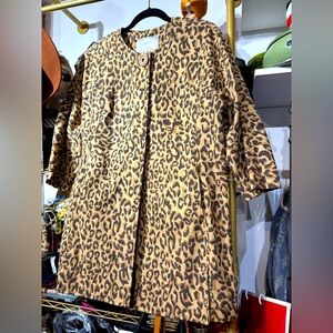 253 // Vintage Carol Anderson leopard swing coat // M